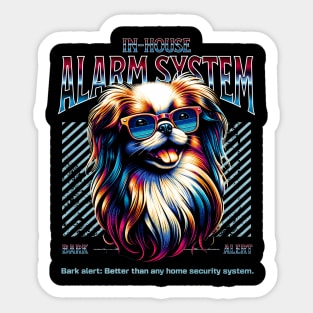 Bark Alert Japanese Chin Dog Sticker